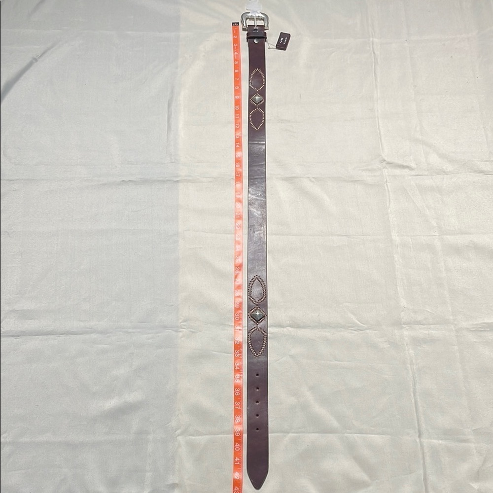 NEW Brown Italian Leather Belt with Silver Buckle - Picture 7 of 7
